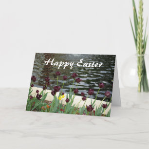 Carte heureuse de tulipes de Pâques