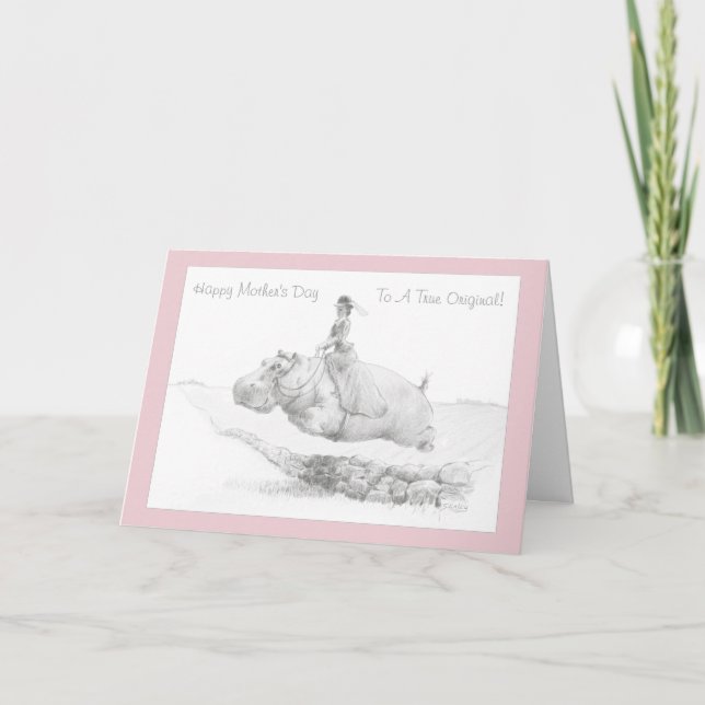 Carte heureuse d'hippopotame de selle de côté du (Devant)