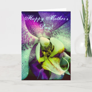 Carte heureuse du jour de mère d'orchidée de