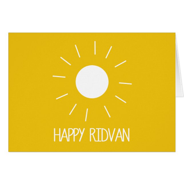 Carte heureuse ensoleillée de Ridvan Baha'i (Devant horizontal)