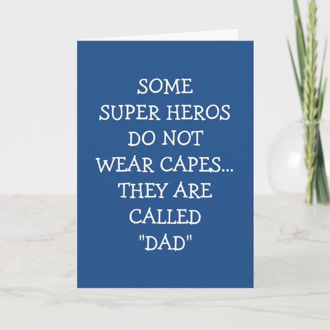 CARTE HEUREUSE FÊTE DES PÈRES À "MON SUPER HÉROS" PÈRE (Devant)