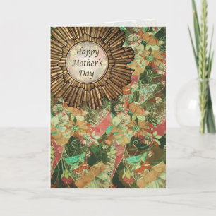 Carte heureuse rétro/d'art déco de mère du jour