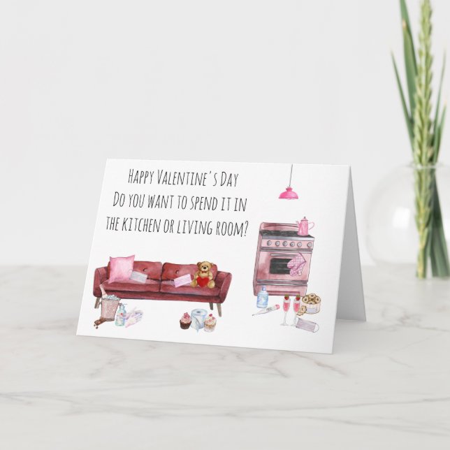 Carte Heureuse Sainte-Valentin 2021 Quarantine Rester à  (Devant)