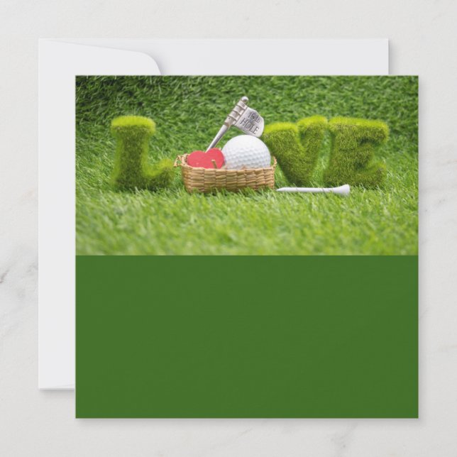 Carte Heureuse Sainte-Valentin au golfeur avec golf avec (Devant)