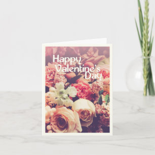 Carte Heureuse Sainte-Valentin avec Bouquet de fleurs Vi