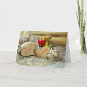 Carte Heureuse Sainte-Valentin avec Cute Frog sur