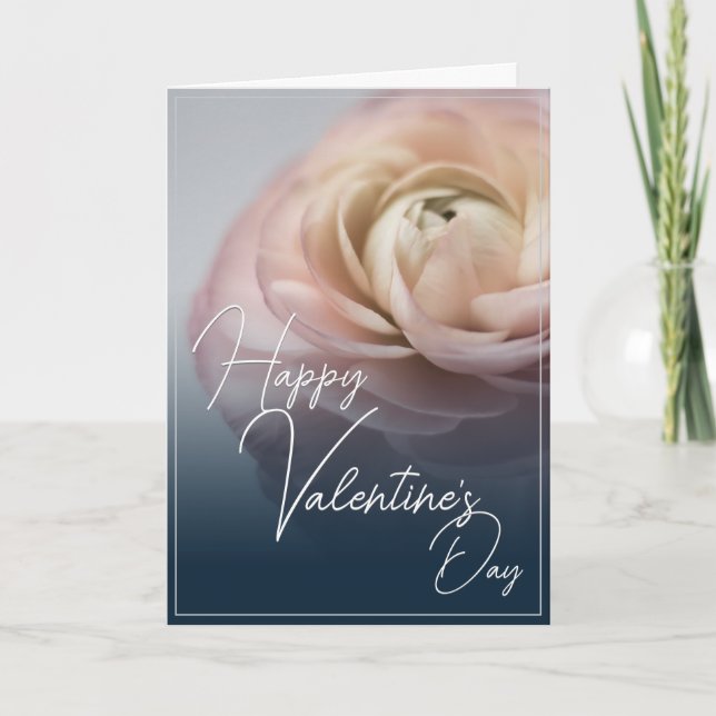 Carte Heureuse Sainte-Valentin avec grande rose (Devant)
