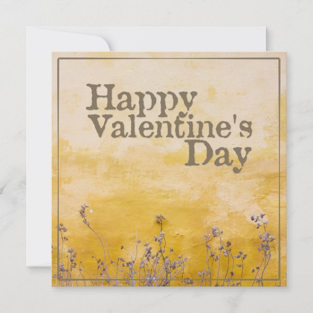 Carte Heureuse Sainte-Valentin avec prairie à fleurs Vin (Devant)