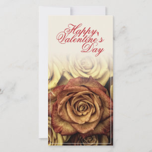 Carte Heureuse Sainte-Valentin avec Rosenbouquet jaune