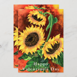 Carte Heureuse Sainte-Valentin avec tournesol