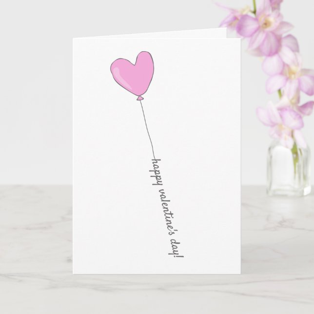 Carte Heureuse Sainte-Valentin - Ballons en forme de coe (Orchidée)