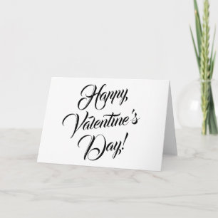 Carte Heureuse Sainte-Valentin blanc noir élégant