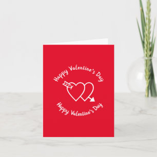Carte Heureuse Sainte-Valentin coeur rouge script person