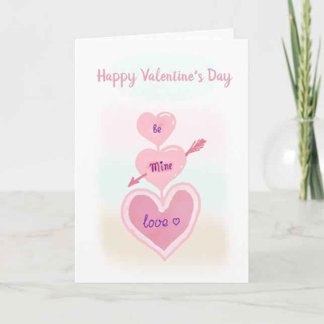 Carte HEUREUSE SAINTE-VALENTIN ! Coeur, sois mon texte (Devant)