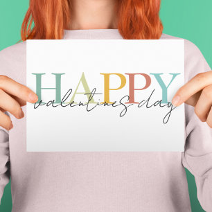 Carte Heureuse Sainte-Valentin coloré simple