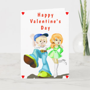 Carte Heureuse Sainte-Valentin Couple Love - Peint
