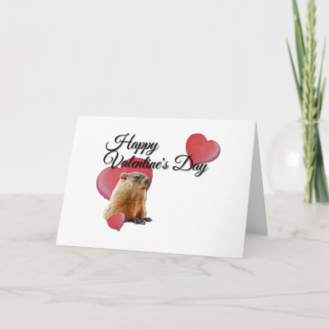 Carte Heureuse Sainte-Valentin de cobaye marron (Devant)