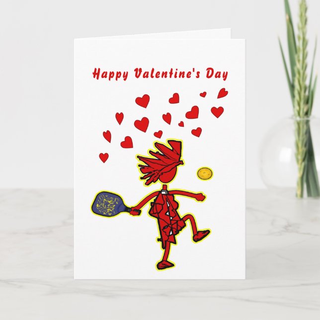 Carte Heureuse Sainte-Valentin de Pickleball (Devant)
