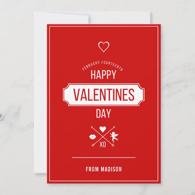 Carte Heureuse Sainte-Valentin des symboles Valent (Devant)