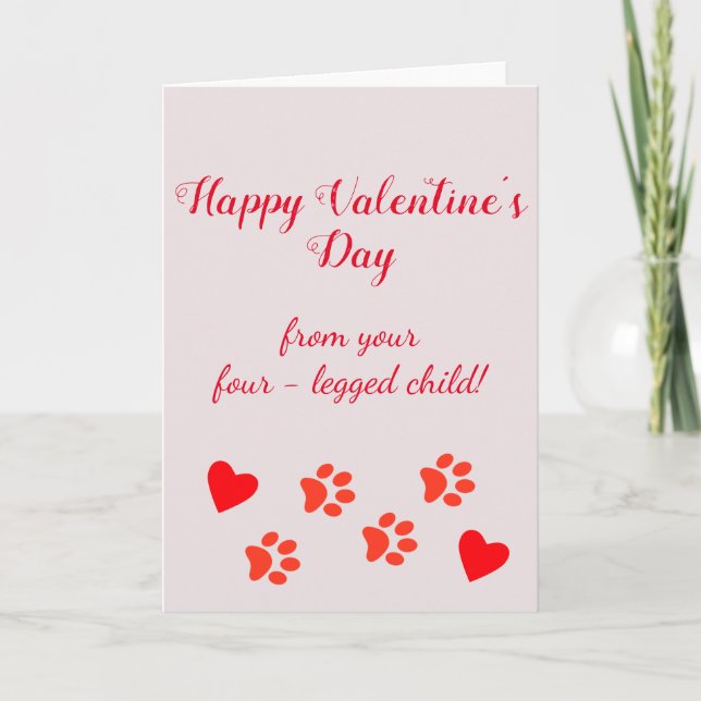 Carte Heureuse Sainte-Valentin du chien de chat pour ani (Devant)