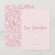 Carte Heureuse Sainte-Valentin en rose - Italien