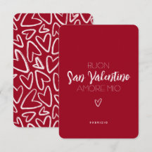Carte Heureuse Sainte-Valentin en rouge - italien