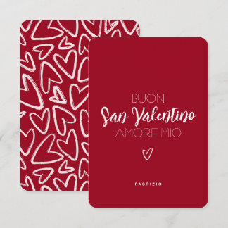 Carte Heureuse Sainte-Valentin en rouge - italien