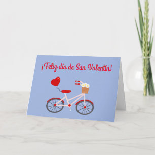 Carte "Heureuse Sainte-Valentin" espagnole avec vé