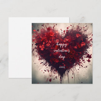 Carte Heureuse Sainte-Valentin - Fleurs rouges remplies 