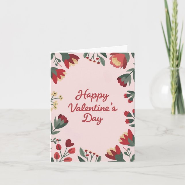 Carte Heureuse Sainte-Valentin Floral Holiday (Devant)
