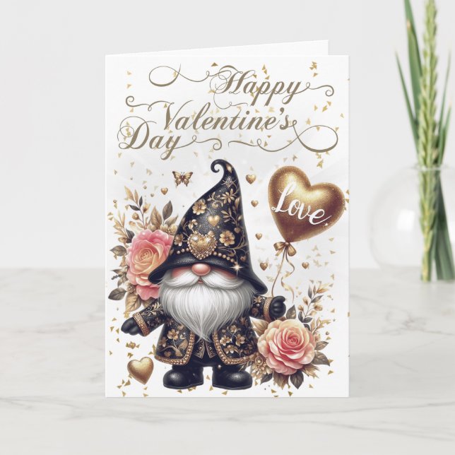 Carte Heureuse Sainte-Valentin Gnome (Devant)