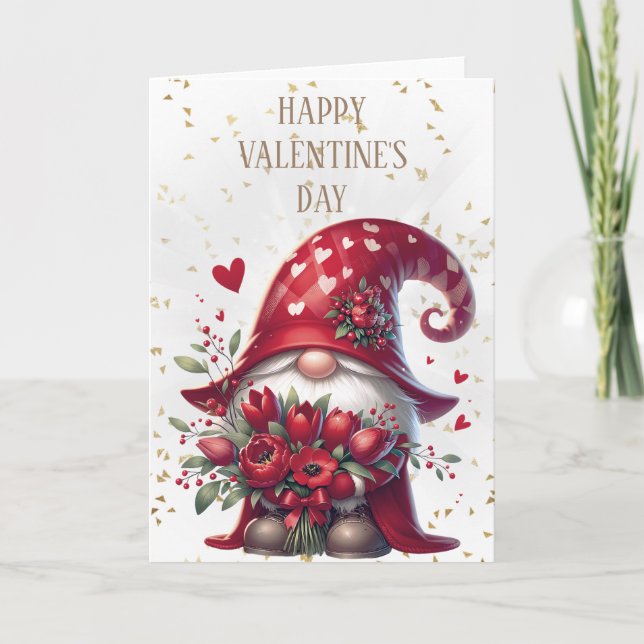 Carte Heureuse Sainte-Valentin Gnome (Devant)