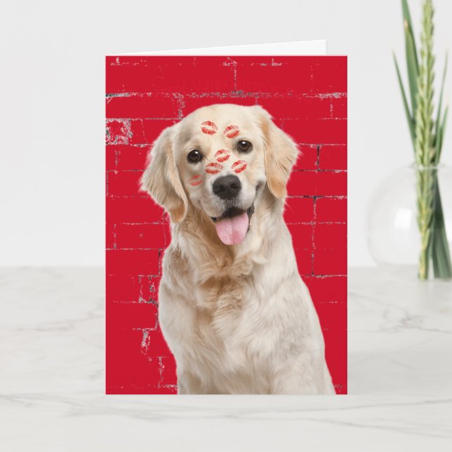Carte Heureuse Sainte-Valentin Golden Retriever (Devant)