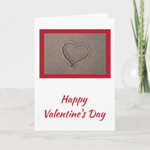 Carte Heureuse Sainte-Valentin Heart Beach Sand