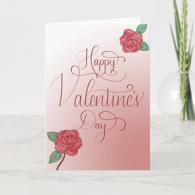 Carte Heureuse Sainte-Valentin, Lettré à la main a (Devant)
