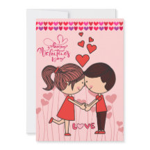 Carte Heureuse Sainte-Valentin mignonne Couple Lov