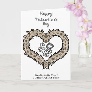 Carte Heureuse Sainte-Valentin Musical Papillons Coeur