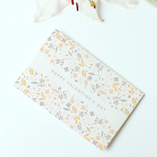 Carte HEUREUSE SAINTE-VALENTIN | PERSONNALISÉ | Floral C (Créateur téléchargé)
