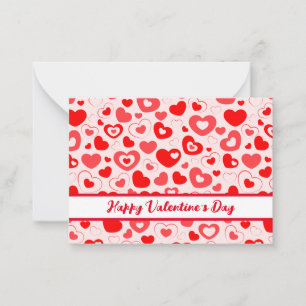 Carte Heureuse Sainte-Valentin Red Hearts Flat Not