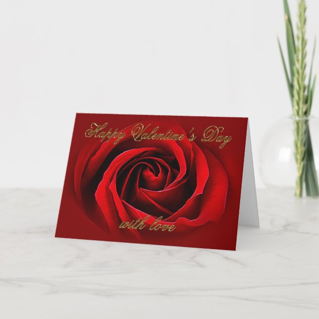 Carte Heureuse Sainte-Valentin Red Rose (Devant)