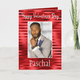 Carte Heureuse Sainte-Valentin romantique rouge à lui Ph
