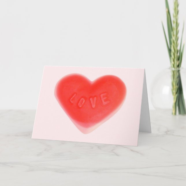 Carte "Heureuse Sainte-Valentin" rose coeur doux (Devant)