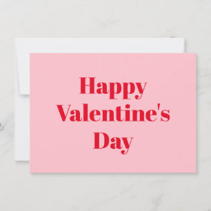 Carte Heureuse Sainte-Valentin rose rouge typographie mo