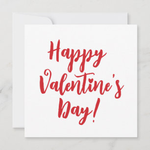 Carte Heureuse Sainte-Valentin rouge typographie moderne