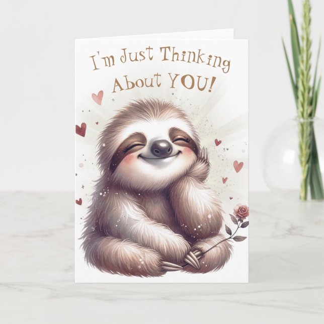 Carte Heureuse Sainte-Valentin Sloth (Devant)