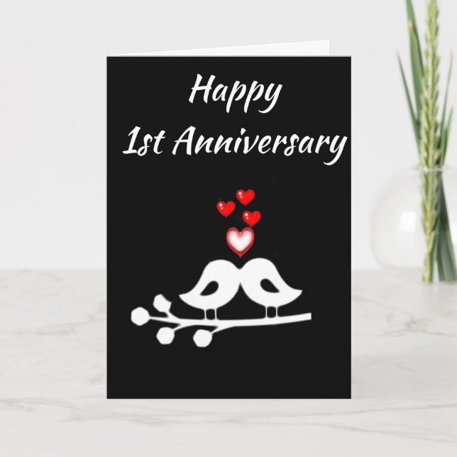 CARTE ***HEUREUX 1ER ANNIVERSAIRE*** À L'AMOUR DE MA VIE (Devant)