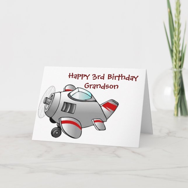 Carte **HEUREUX 3e ANNIVERSAIRE À NOTRE GRANDON** (Devant)