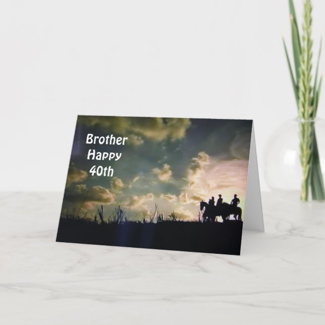 Carte **HEUREUX 40ème anniversaire FRÈRE** (Devant)