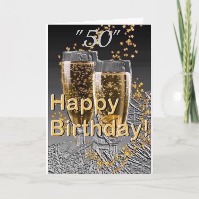 Carte ***HEUREUX "50ème" ANNIVERSAIRE" À VOUS! (Devant)