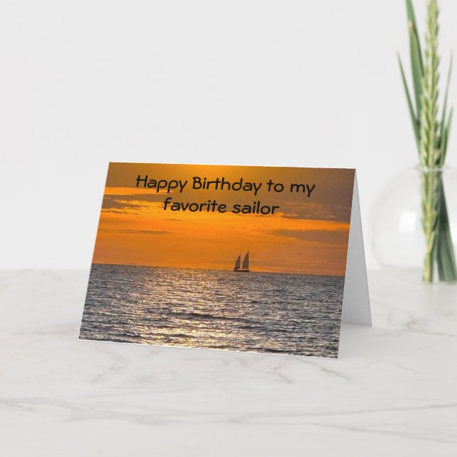 CARTE HEUREUX "ANNIVERSAIRE" À *MON MARI PRÉFÉRÉ* (Devant)
